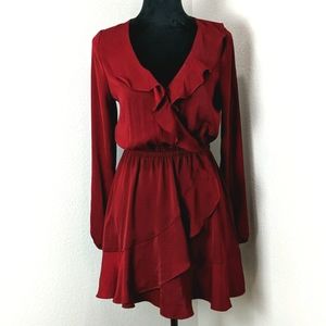 Long Sleeve Ruffle Dress by Express